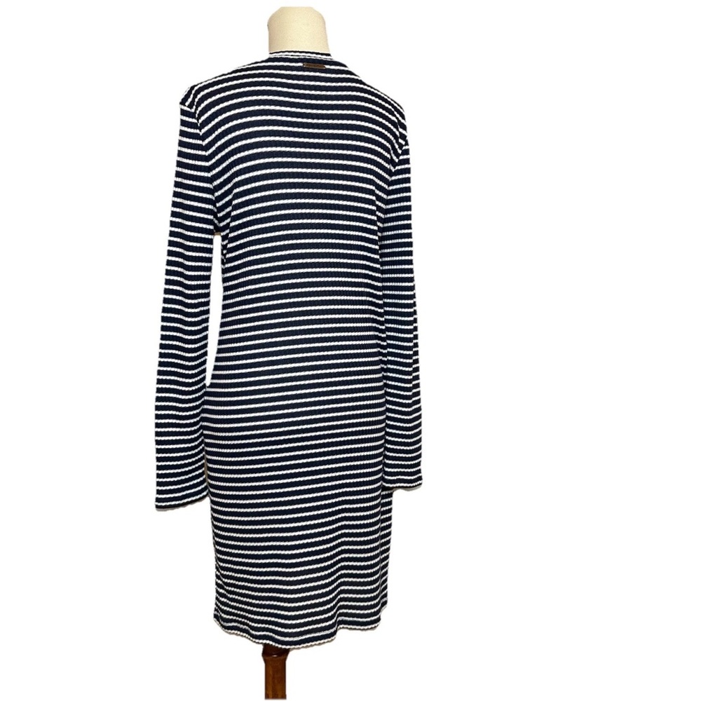 Michael Kors Knit Sweater Dress Navy White Stripe Classic Size L - Picture 4 of 13
